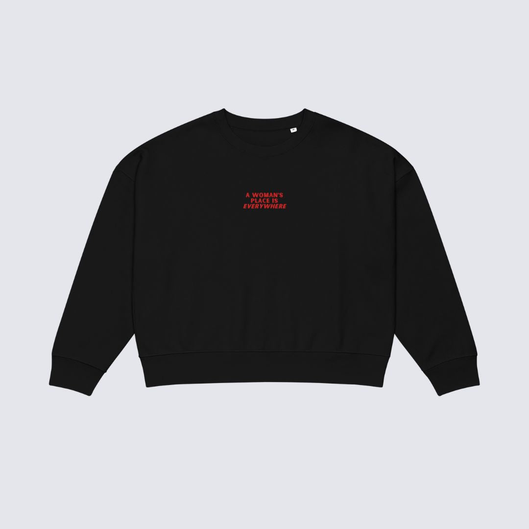 The Noa Crew Neck — Black 100% Organic Cotton Sweatshirt