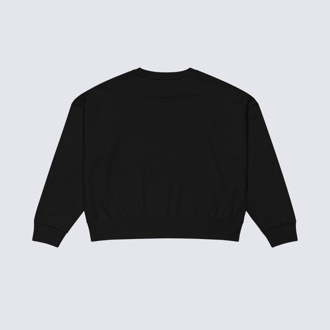 The Noa Crew Neck — Black 100% Organic Cotton Sweatshirt