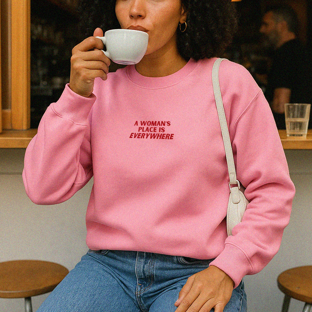 The Noa Crew Neck — Bubble Pink 100% Organic Cotton Sweatshirt