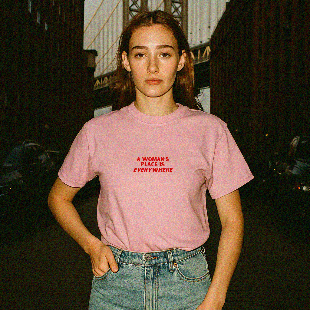 The Lennon Tee — Pink 100% Cotton Heavyweight T-Shirt